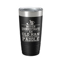 Funny Pickleball Tumbler Never Underestimate An Old Man With A Pickle Ball Paddle Travel Mug Insulated Laser Engraved Coffee Cup Gift 20 oz