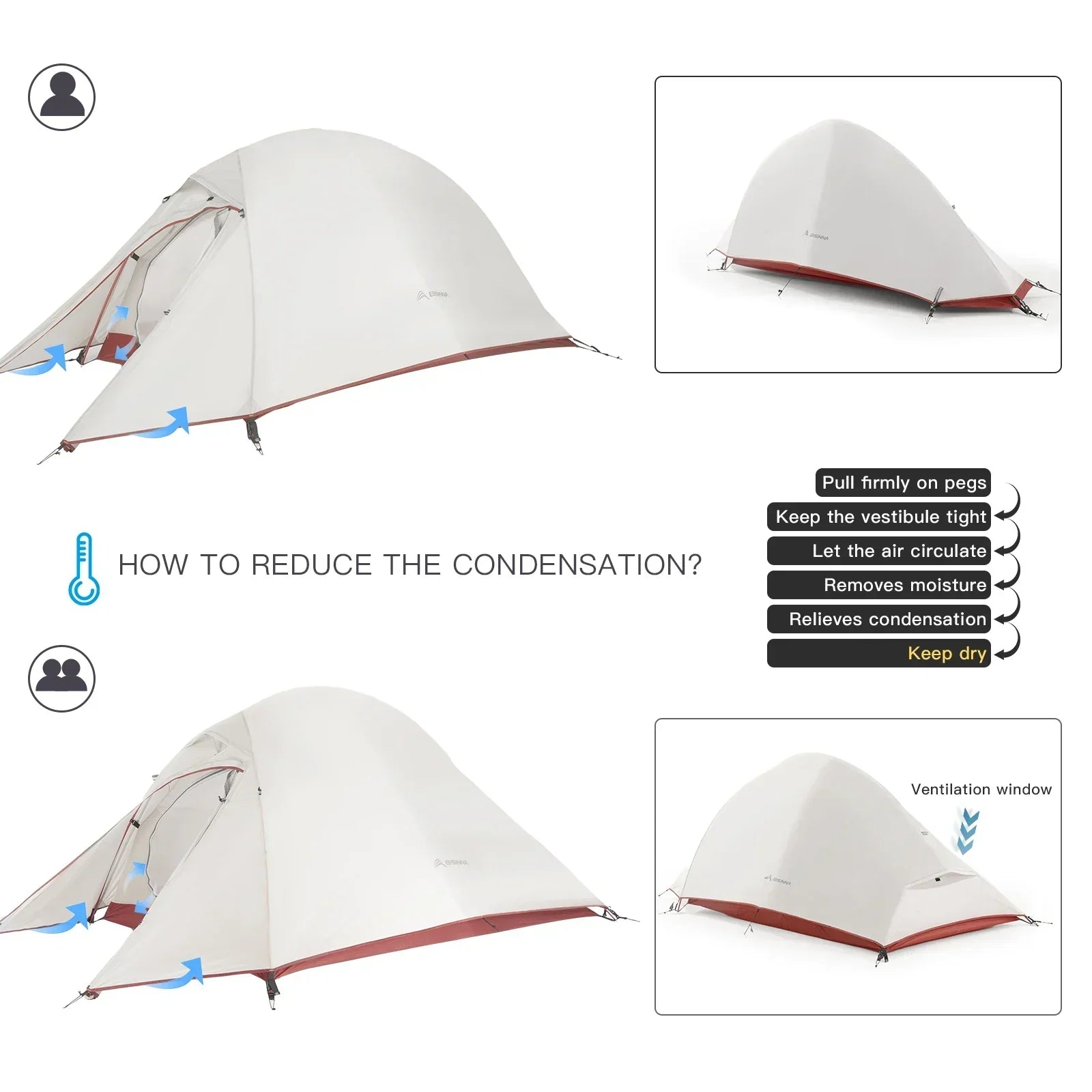 NNEOBA Ultralight Camping Tent Backpack Tent