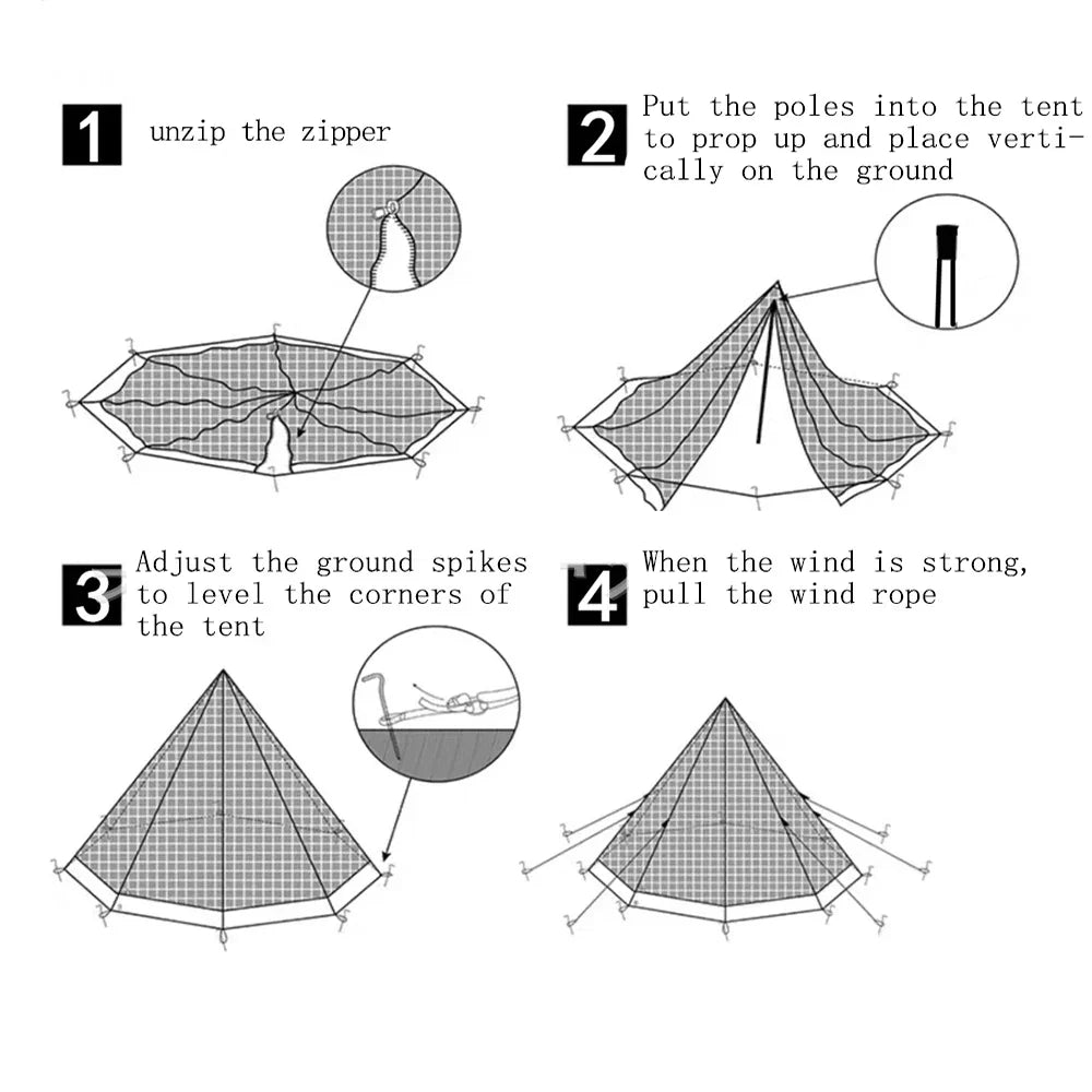 Pyramid Tent Outdoor Camping Tent