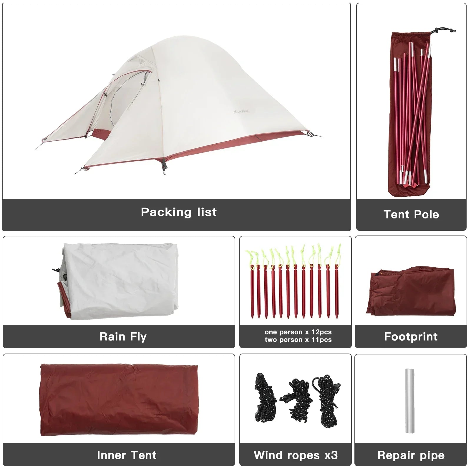 NNEOBA Ultralight Camping Tent Backpack Tent