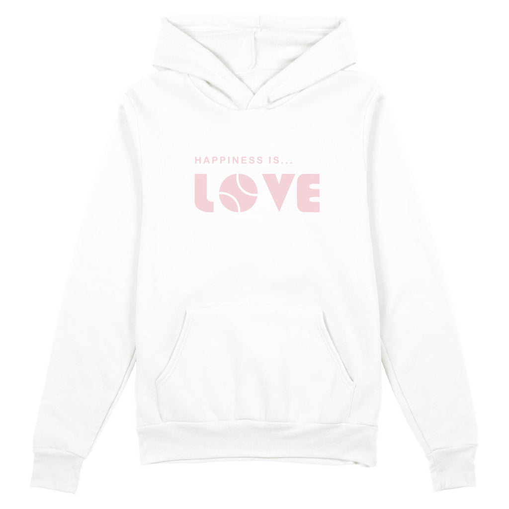 Unisex Tennis Love Hoodie, White