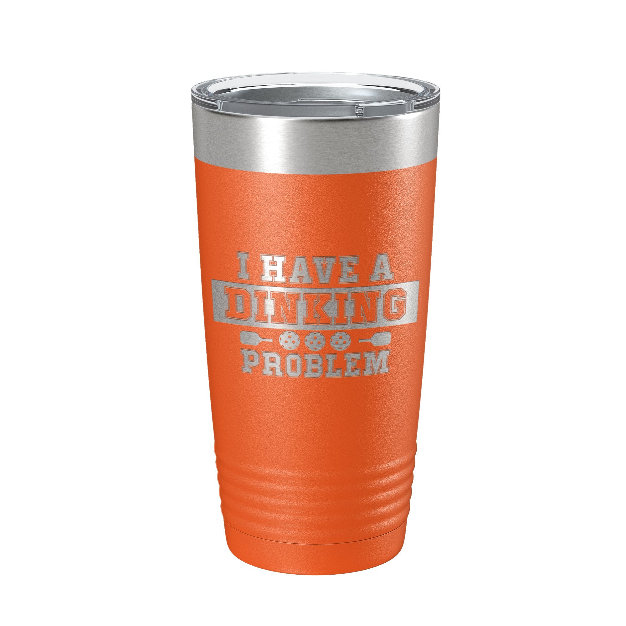 I Have A Dinking Problem Tumbler Funny Pickleball Travel Mug Insulated Laser Engraved Pickle Ball Gift Coffee Cup 20 oz