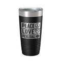 Peace Love Pickleball Tumbler Travel Mug Insulated Laser Engraved Coffee Cup Pickle Ball Gift 20 oz